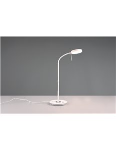 Monza lampada da studio led con 2 snodi flessibili bianco e cromo con regolazione intensita' e temperatura di colore h.57cm