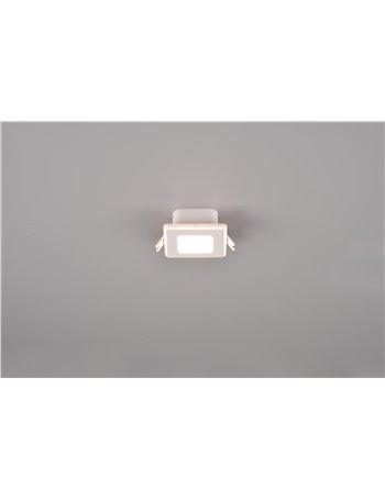 Nimbus faretto da incasso led quadrato bordo bianco accensioni separate 8,5cm x 8,5cm
