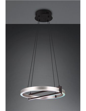 Thompson sospensione led con tecnologia connessa wiz multifunzione anche rgb metallo nero ed alluminio d. 52cm 