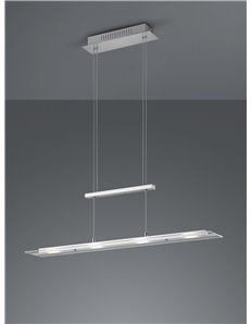Milos sospensione led rettangolare acciaio l. 80cm 2