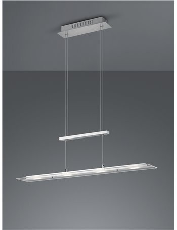 Milos sospensione led rettangolare acciaio l. 80cm