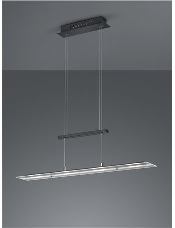 Milos sospensione led rettangolare nera l. 80cm