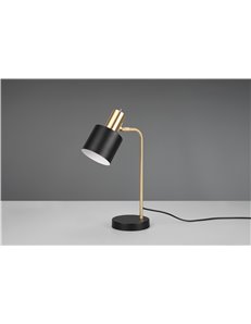 Adam lampada da tavolo metallo ottone satinato e nero h. 42cm 2