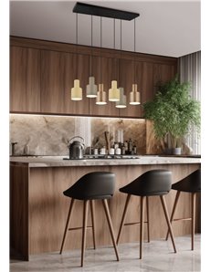 Agudo sospensione 6 diffusori metallo multicolor l. 85cm
