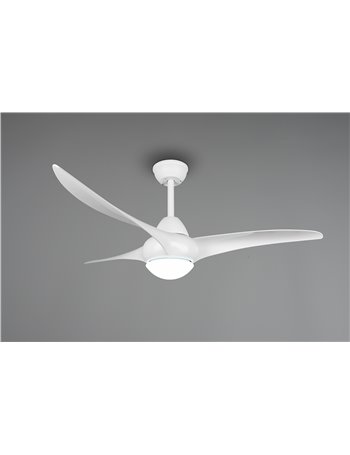 Alesund ventilatore da soffitto con plafoniera led bianco opaco con telecomando multifunzione regolazione 3 intensita' e tempera
