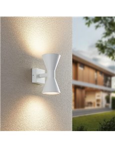 Ardas applique da esterno fusione alluminio bianca bi-emissione h. 20cm ip44 2