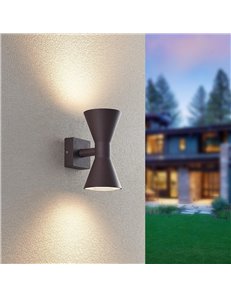 Ardas applique da esterno fusione alluminio ruggine bi-emissione h. 20cm ip44 2