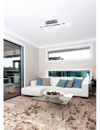 Argos plafoniera led tubo flessibile illuminato a 360 gradi con struttura metallo cromato l. 105cm