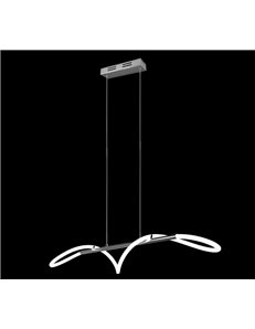 Argos sospensione led tubo flessibile illuminato a 360 gradi con struttura metallo cromato l. 105cm 2