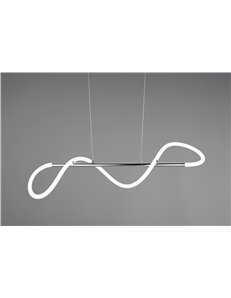 Argos sospensione led tubo flessibile illuminato a 360 gradi con struttura metallo cromato l. 105cm