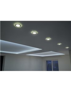 Argus kit 3 faretti da incasso led rotondi bordo nero + funzione rgb d. 8,2cm 2