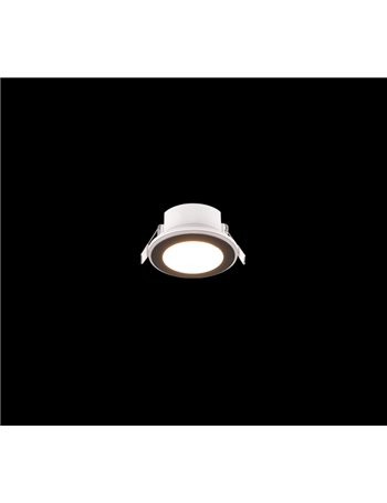Argus faretto da incasso led rotondo bordo nero + funzione rgb d. 8,2cm
