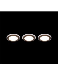 Argus kit 3 faretti da incasso led rotondi bordo nero + funzione rgb d. 8,2cm