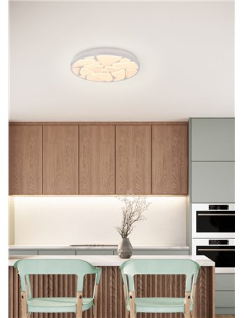 Astro plafoniera led diffusore forme organiche con telecomando multifunzione d.40cm