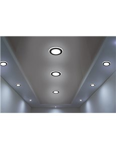 Aura faretto da incasso plastica nera satinata tripla accensione indipendente d. 14,8cm 2