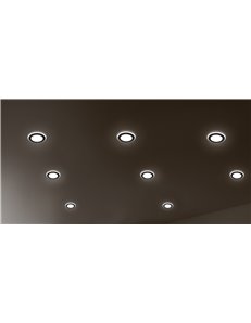 Aura faretto da incasso plastica nera satinata tripla accensione indipendente d. 8,2cm 2