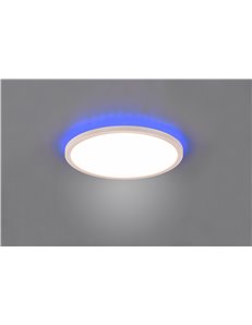 Aureo plafoniera led bordo bianco con telecomando multifunzione retro illuminata rgb d. 30cm 2