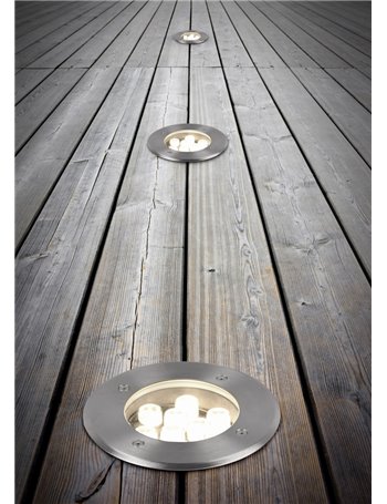 Belaja faro incasso carrabile led da esterno tondo acciaio satinato max 2.000kg ip65 d.17cm