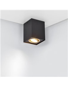 Biscuit cubo spot orientabile nero + oro l. 9,6 x 9,6cm h. 12,5cm