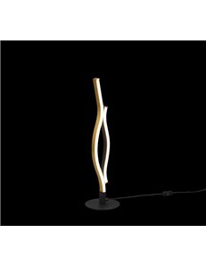 Blaze lampada da tavolo led ondulata metallo ottone e nero con regolazione intensita' e temperatura di colore della luce con int 2