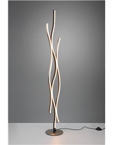 Blaze piantana led ondulata metallo alluminio e nero con regolazione intensita' e temperatura di colore della luce con interrutt