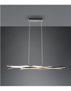 Blaze sospensione led ondulata metallo alluminio e nero con regolazione intensita' e temperatura di colore della luce con interr