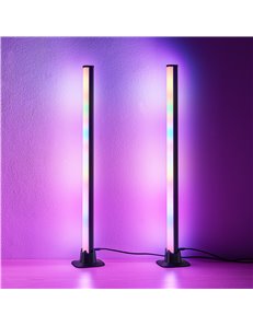 Boy set 2 lampade da tavolo led con telecomando multifunzione luce bianca + rgb con luce dinamica e controllo del suono ricarica