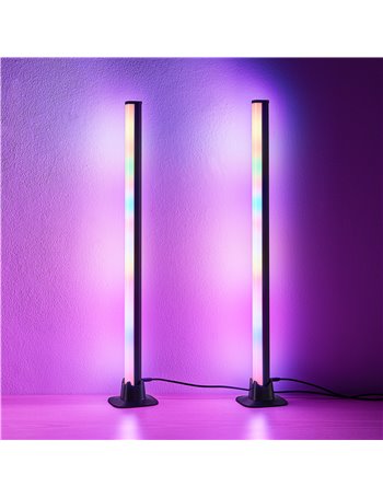 Boy set 2 lampade da tavolo led con telecomando multifunzione luce bianca + rgb con luce dinamica e controllo del suono ricarica