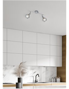 Brest barra 2 spots metallo cromo con vetri fume' l. 40cm