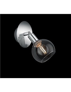 Brest spot singolo metallo cromo con vetro fume' h. 16cm 2