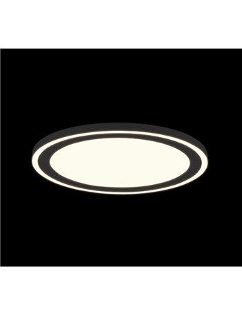 Carus plafoniera led rotonda bordo nero doppio interruttore per accensioni separate d. 43cm
