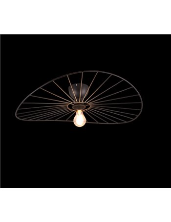 Chapeau plafoniera metallo nero d.60cm