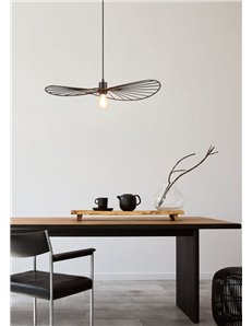 Chapeau sospensione metallo nero d.60cm