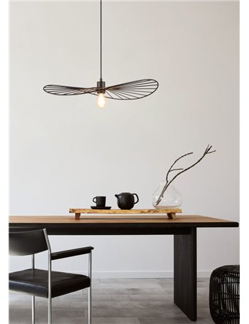 Chapeau sospensione metallo nero d.60cm