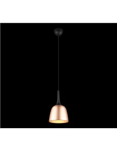 Chiron sospensione metallo nera diffusore ottone satinato d.20cm 2