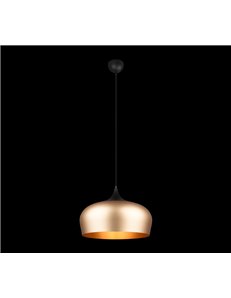 Chiron sospensione metallo nera diffusore ottone satinato d.45cm