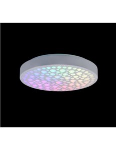 Chizu plafoniera led rotonda bianca effetto cerchi anche rgb con telecomando multifunzione d. 40cm