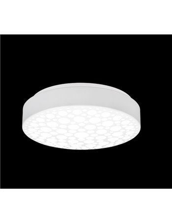 Chizu plafoniera led rotonda bianca effetto cerchi d. 28cm