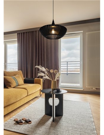 Colino sospensione legno e metallo nero d. 40cm