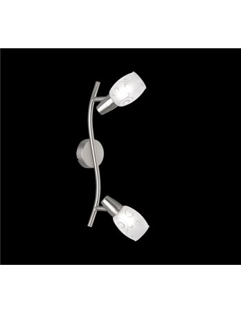 Colmar barra 2 spots attacco e14 diffusori vetro satinato con dec. 