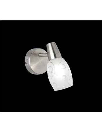 Colmar spot singolo attacco e14 diffusore vetro satinato con dec. 