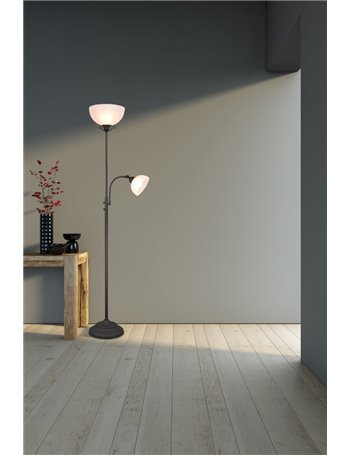 Country piantana con lampada lettura antic curva+ve h cm185