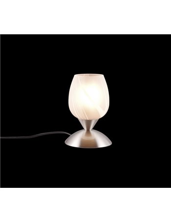 Cup lampada comodino in vetro a  alabastro h15