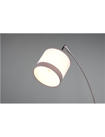 Davos piantana metallo cromato 3 paralumi bianco e grigio h. 185cm