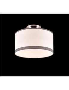 Davos plafoniera metallo cromato paralume bianco e grigio d. 30cm
