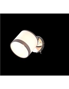 Davos spot singolo orientabile metallo cromato paralume bianco e grigio h. 21cm 2