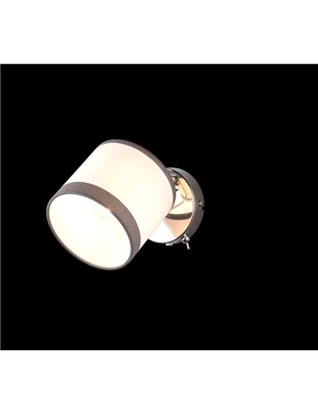 Davos spot singolo orientabile metallo cromato paralume bianco e grigio h. 21cm Davos spot singolo orientabile metallo cromato paralume bianco e grigio h. 21cm