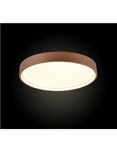 Doha plafoniera led con bordo metallo caffe' illuminato e regolazione temperatura di colore led d. 45cm 2