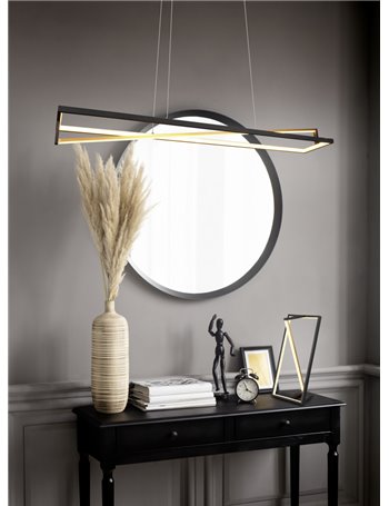 Edge lampada da tavolo led rettangolare nero e ottone con regolazione temperatura di colore e dimmerazione intensita' touch dimm