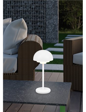 Elliot lampada led da appoggio da esterno ricaricabile con usb-c con accensione touch 4 intensita' bianca h. 26cm ip44